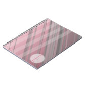 Abstrakte Streifen/Rosa und Grau/Monogramm Notizblock (Linke Seite)