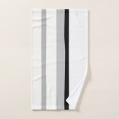 Abstrakte Streifen Schwarz, Weiß und Grün Badhandtuch Set (Handtuch)