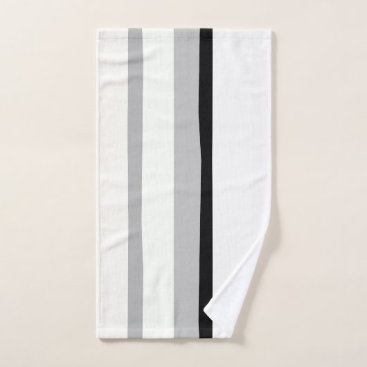Abstrakte Streifen Schwarz, Weiß und Grün Badhandtuch Set (Handtuch)