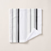 Abstrakte Streifen Schwarz, Weiß und Grün Badhandtuch Set (Waschlappen)