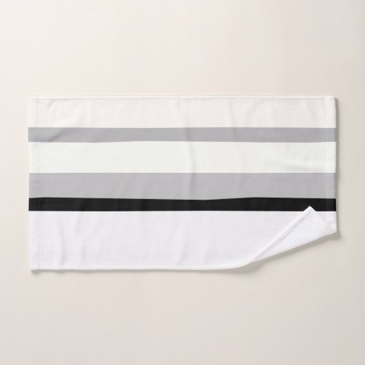 Abstrakte Streifen Schwarz, Weiß und Grün Badhandtuch Set (Handtuch)