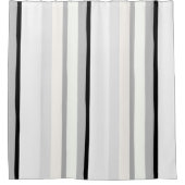 Abstrakte Streifen Schwarz, Weiß und Grün Duschvorhang (Vorderseite)