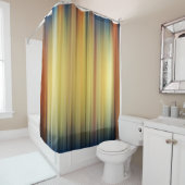 Abstrakte Streifen Spektrum Hintergrund Blue Gold Duschvorhang (Beispiel)
