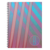 Abstrakte Streifen/Türkis/Rosa Hues/Monogramm Notizblock (Vorderseite)