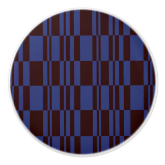 Abstrakte Streifen und Schubladen, blau und schwar Keramikknauf