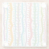 Abstrakte Streifen Vertikales Muster Glasuntersetzer (Rückseite)