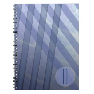 Abstrakte Streifen/violett-graue Färsen/Monogramm Notizblock