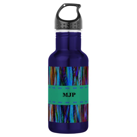 Abstrakte Streifendesign Edelstahlflasche (Vorderseite)