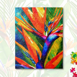 Abstrakte Strelitzie-Blume Tropisch Puzzle