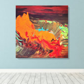 Abstrakte Stretch-Leinwand "Orange Burst" Leinwanddruck (Insitu (Holzboden))