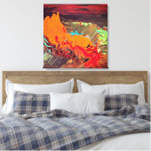 Abstrakte Stretch-Leinwand "Orange Burst" Leinwanddruck (Insitu (Schlafzimmer))