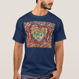 Abstrakte Streusel-Herz-Mosaik T-Shirt