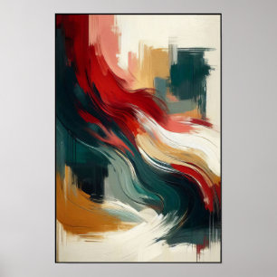 Abstrakte Strömungen auf einer Creme-Leinwand Poster
