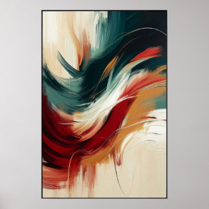 Abstrakte Strömungen auf einer Creme-Leinwand Poster