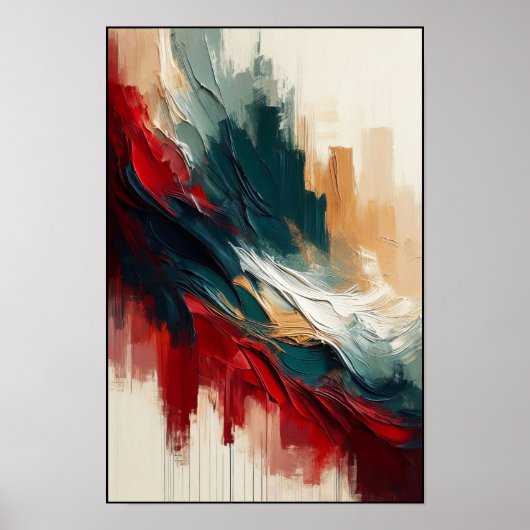 Abstrakte Strömungen auf einer Creme-Leinwand Poster (Vorne)