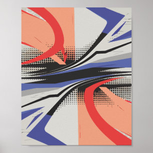 Abstrakte Strömungsbewegung mit geometrischen Elem Poster