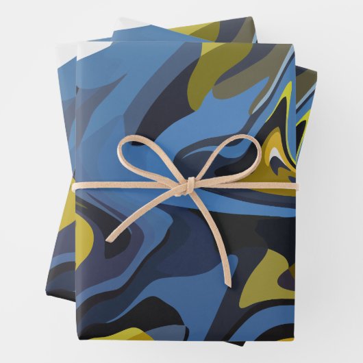 Abstrakte Strömungskunst Geschenkpapier Set (Beispiel)