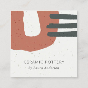 ABSTRAKTE STRONTEXTURE-TERRACOTTA QUADRATISCHE VISITENKARTE