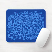 Abstrakte Struktur - Blauschattierungen Mousepad (Mit Mouse)