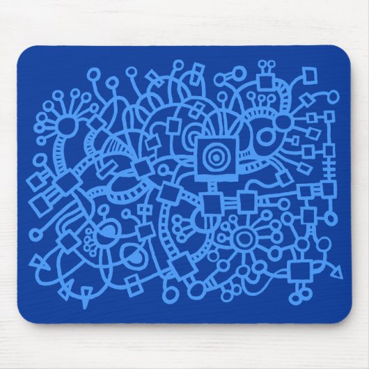 Abstrakte Struktur - Blauschattierungen Mousepad (Vorne)