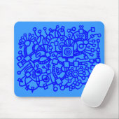 Abstrakte Struktur - Blauschattierungen Mousepad (Mit Mouse)