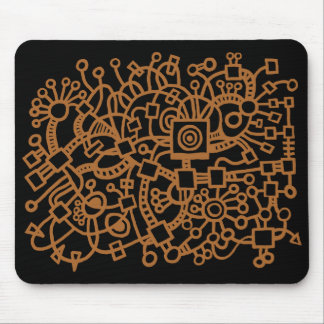 Abstrakte Struktur - braun auf schwarz Mousepad