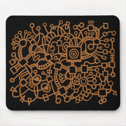 Abstrakte Struktur - braun auf schwarz Mousepad (Vorne)