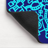 Abstrakte Struktur - Cyan on Deep Navy Mousepad (Ecke)