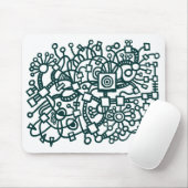 Abstrakte Struktur - Dunkelgrün auf Weiß Mousepad (Mit Mouse)