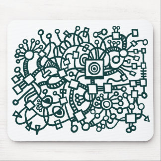 Abstrakte Struktur - Dunkelgrün auf Weiß Mousepad