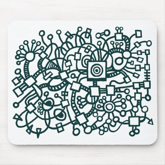 Abstrakte Struktur - Dunkelgrün auf Weiß Mousepad (Vorne)
