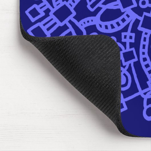 Abstrakte Struktur - Electric Blue on Deep Navy Mousepad (Ecke)