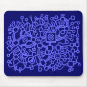 Abstrakte Struktur - Electric Blue on Deep Navy Mousepad (Vorne)