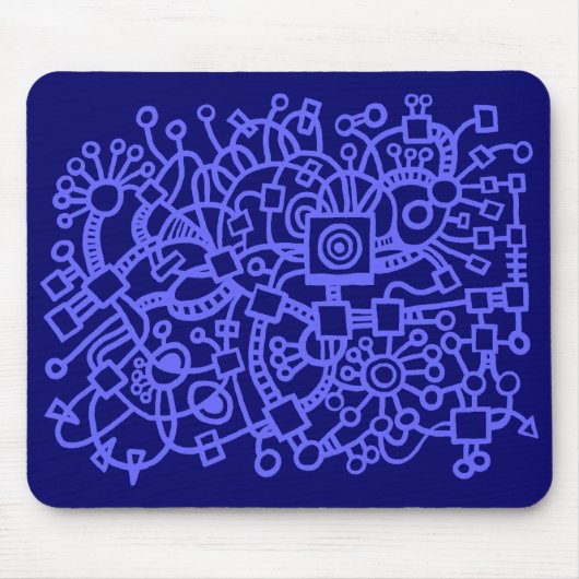 Abstrakte Struktur - Electric Blue on Deep Navy Mousepad (Vorne)