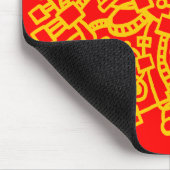 Abstrakte Struktur - gelb auf rot Mousepad (Ecke)