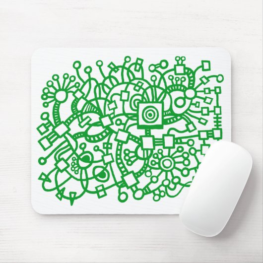 Abstrakte Struktur - Grasgrün auf Weiß Mousepad (Mit Mouse)