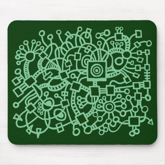 Abstrakte Struktur - Grüne Farbtöne Mousepad (Vorne)