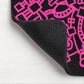 Abstrakte Struktur - Heiß rosa auf schwarz Mousepad (Ecke)
