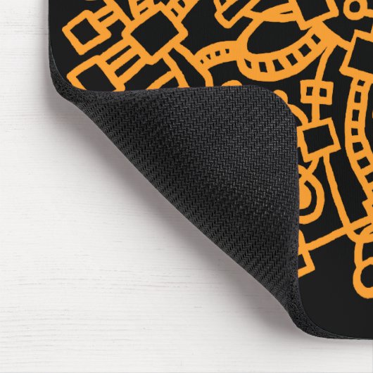 Abstrakte Struktur - helles Orange auf schwarz Mousepad (Ecke)