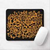 Abstrakte Struktur - helles Orange auf schwarz Mousepad (Mit Mouse)