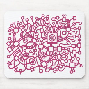 Abstrakte Struktur - Krimi auf Weiß Mousepad