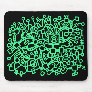 Abstrakte Struktur - Minze grün auf schwarz Mousepad