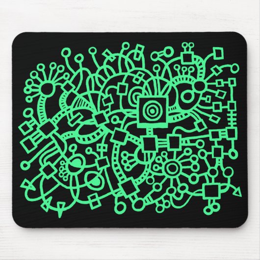 Abstrakte Struktur - Minze grün auf schwarz Mousepad (Vorne)