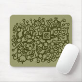 Abstrakte Struktur - Murky Green on Khaki Mousepad (Mit Mouse)