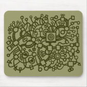 Abstrakte Struktur - Murky Green on Khaki Mousepad (Vorne)
