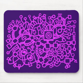 Abstrakte Struktur - Neon Lila auf Dk Lila Mousepad