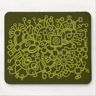 Abstrakte Struktur - Olive on Murky Green Mousepad