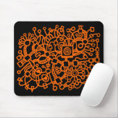 Abstrakte Struktur - Orange auf schwarz Mousepad (Mit Mouse)