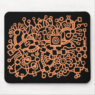 Abstrakte Struktur - Pfirsich auf Schwarz Mousepad