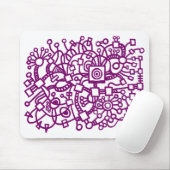 Abstrakte Struktur - Pflaume auf Weiß Mousepad (Mit Mouse)